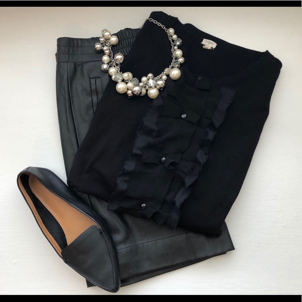 J.Crew | Black Ruffle Cardigan | $9